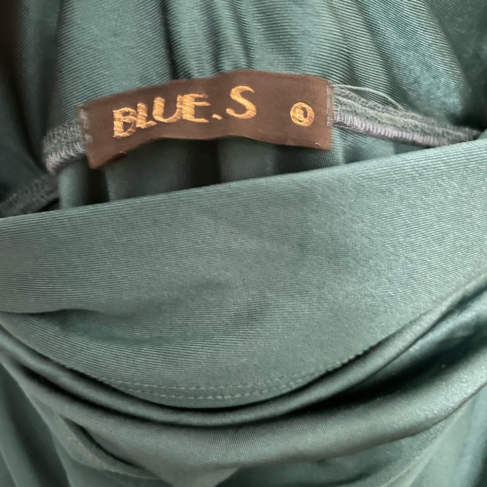 Teal Ruched Midi Dress - Picture 4 of 4